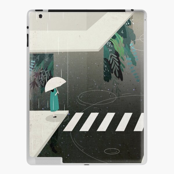 city in rain iPad Skin