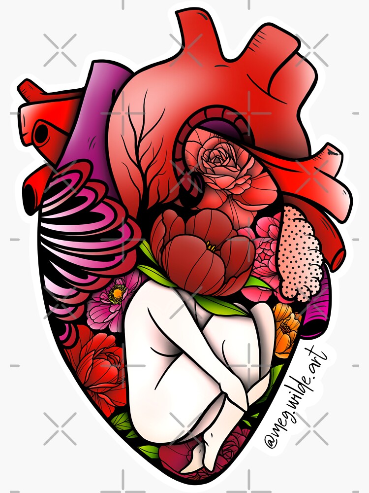 Premium Vector | Sketch anatomy heart tattoo hand draw