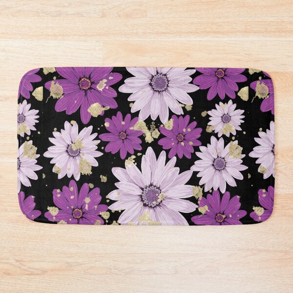 Item preview, purple and gold summer floral seamless pattern designed and sold by ni3ma.
