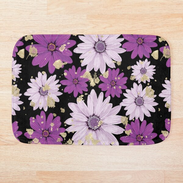 Item preview, purple and gold summer floral seamless pattern designed and sold by ni3ma.