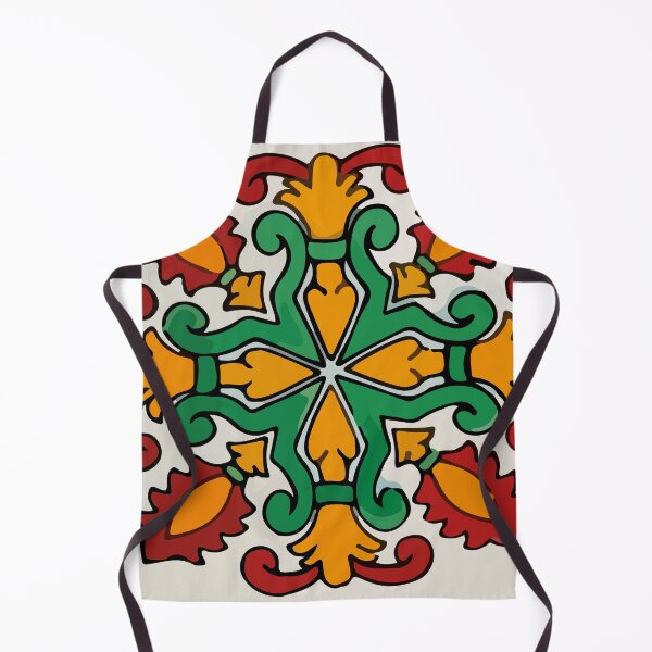 Item preview, Abstract leaves mexican folk art talavera tile designed and sold by T-Mex.
