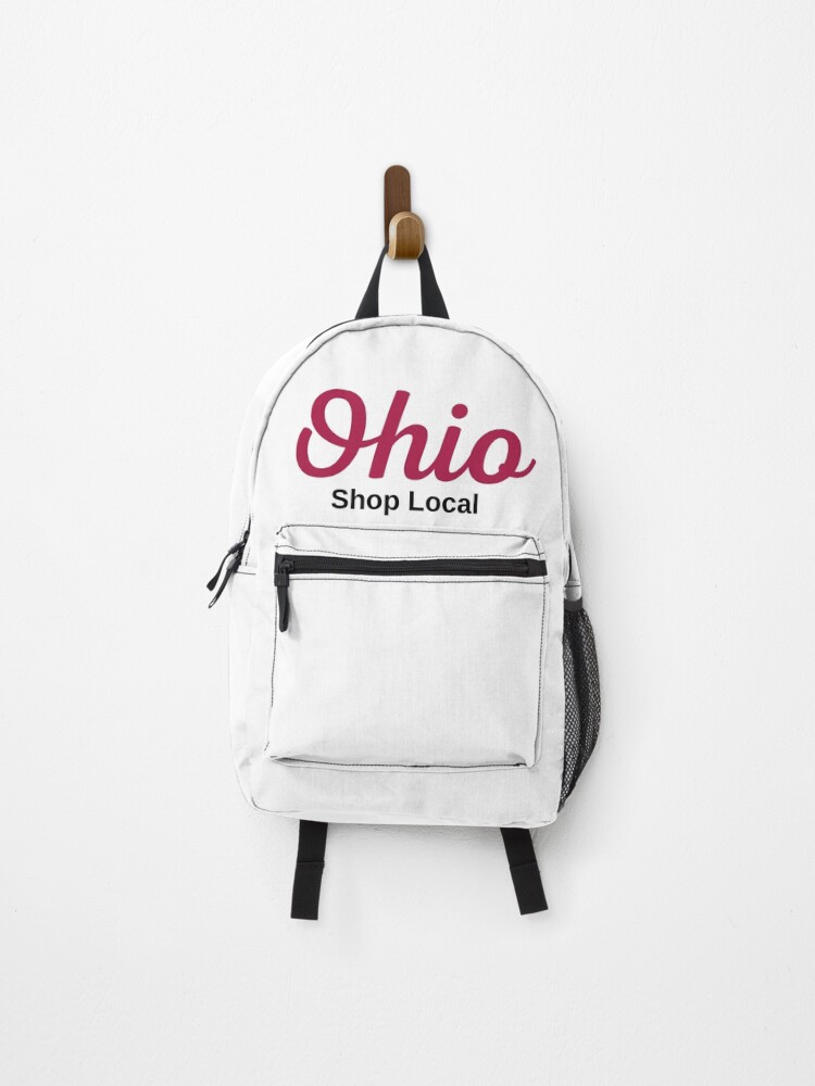 Thumbnail 1 of 3, Backpack, Ohio Shop Local Red Script designed and sold by joysandone.