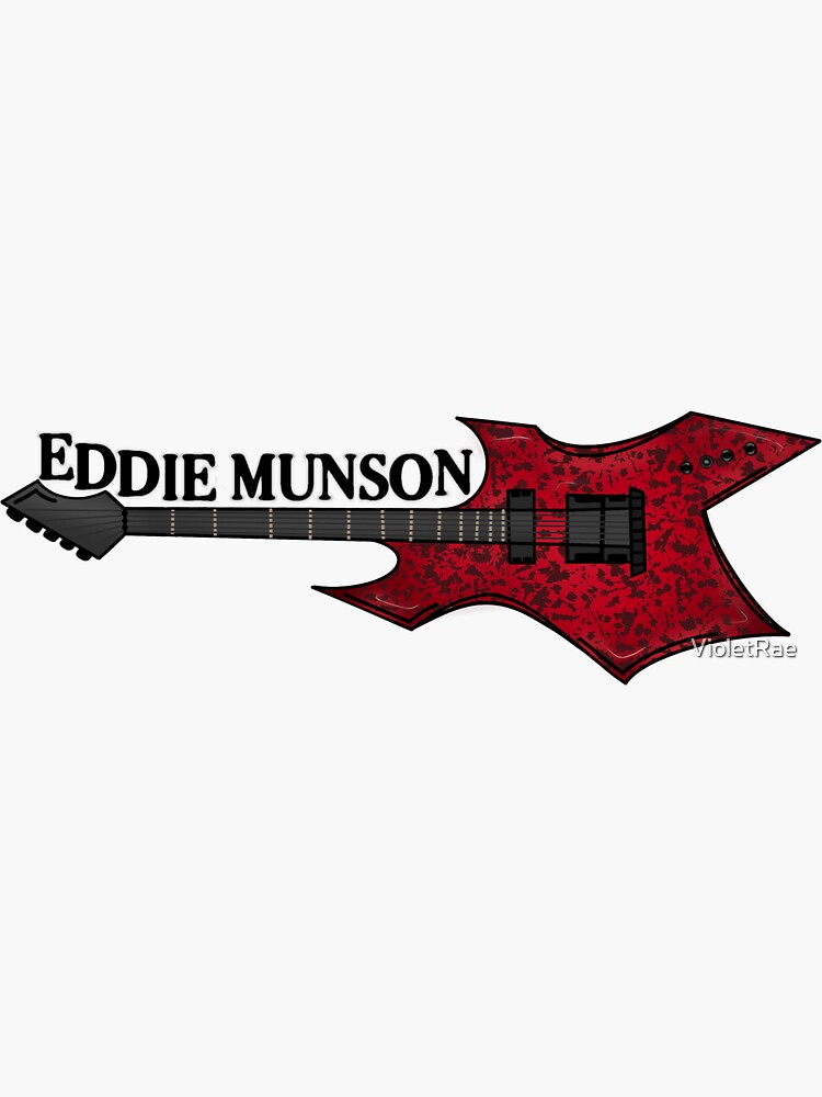 Eddie Munson Guitar - Stranger Things Sticker for Sale by VioletRae