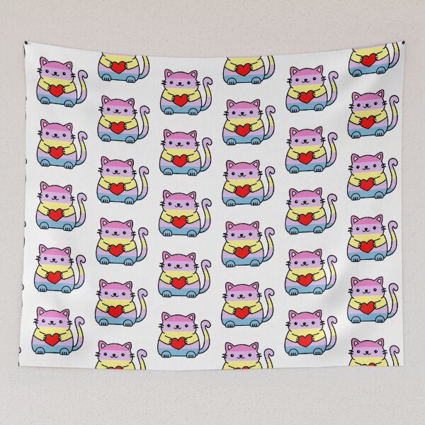 Item preview, Aporagender Pride Flag Kitty designed and sold by ilexdesigns.