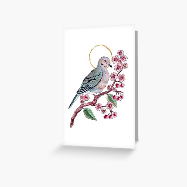 Item preview, Mourning Dove & Cherry Blossoms designed and sold by Peach Pi.