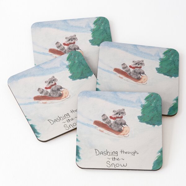 Item preview, Dashing Through The Snow - Raccoon designed and sold by JavaDraws.