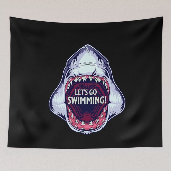 Item preview, Lets go Swimming Funny Shark Swim designed and sold by CattlettArt.