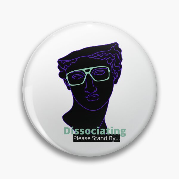 Item preview, Dissociating - Please Stand By... (Black) - Geek Statue, Greek Bust, Nerdy Glasses, Coping Mechanisms designed and sold by Quirkdom.