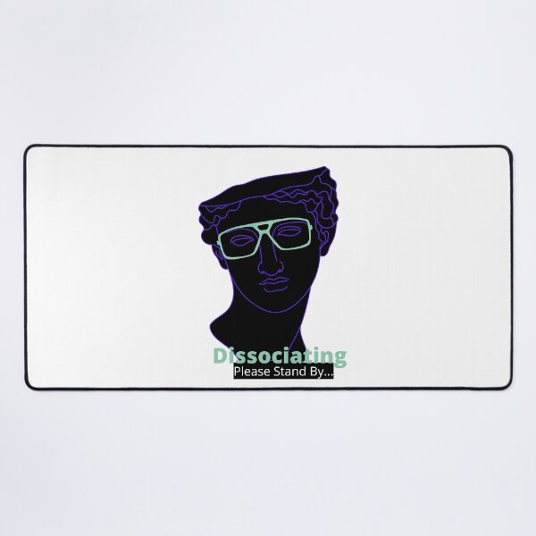 Item preview, Dissociating - Please Stand By... (Black) - Geek Statue, Greek Bust, Nerdy Glasses, Coping Mechanisms designed and sold by Quirkdom.