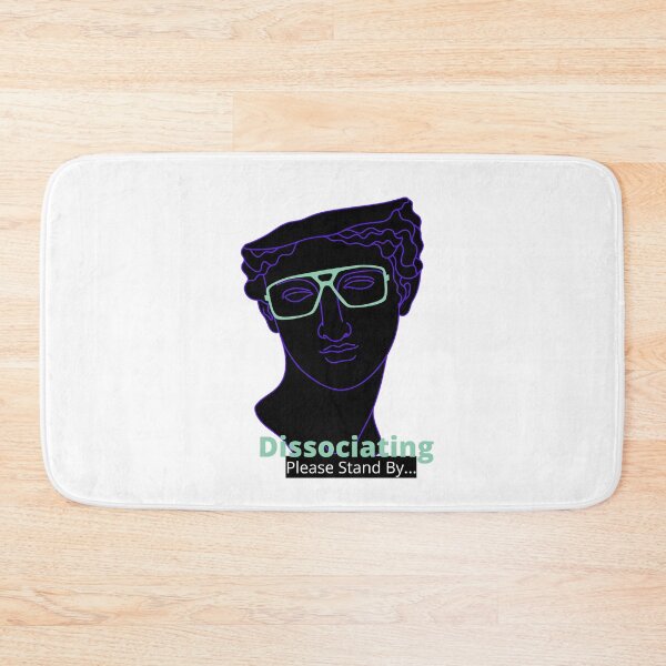 Item preview, Dissociating - Please Stand By... (Black) - Geek Statue, Greek Bust, Nerdy Glasses, Coping Mechanisms designed and sold by Quirkdom.