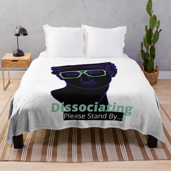 Item preview, Disociando - Por favor, espere... (Negro) - Estatua geek, busto griego, gafas nerd, mecanismos de afrontamiento designed and sold by Quirkdom.