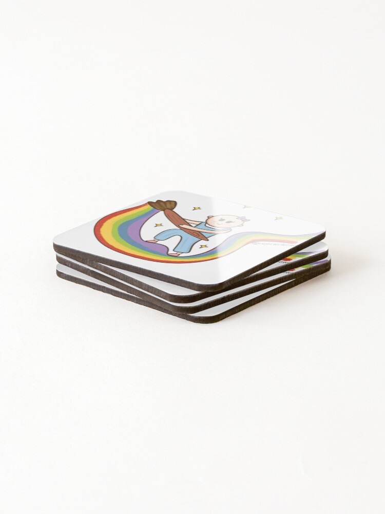 Thumbnail 4 of 5, Coasters (Set of 4), Rainbow Painting Rio designed and sold by RiosRainbowOrg.