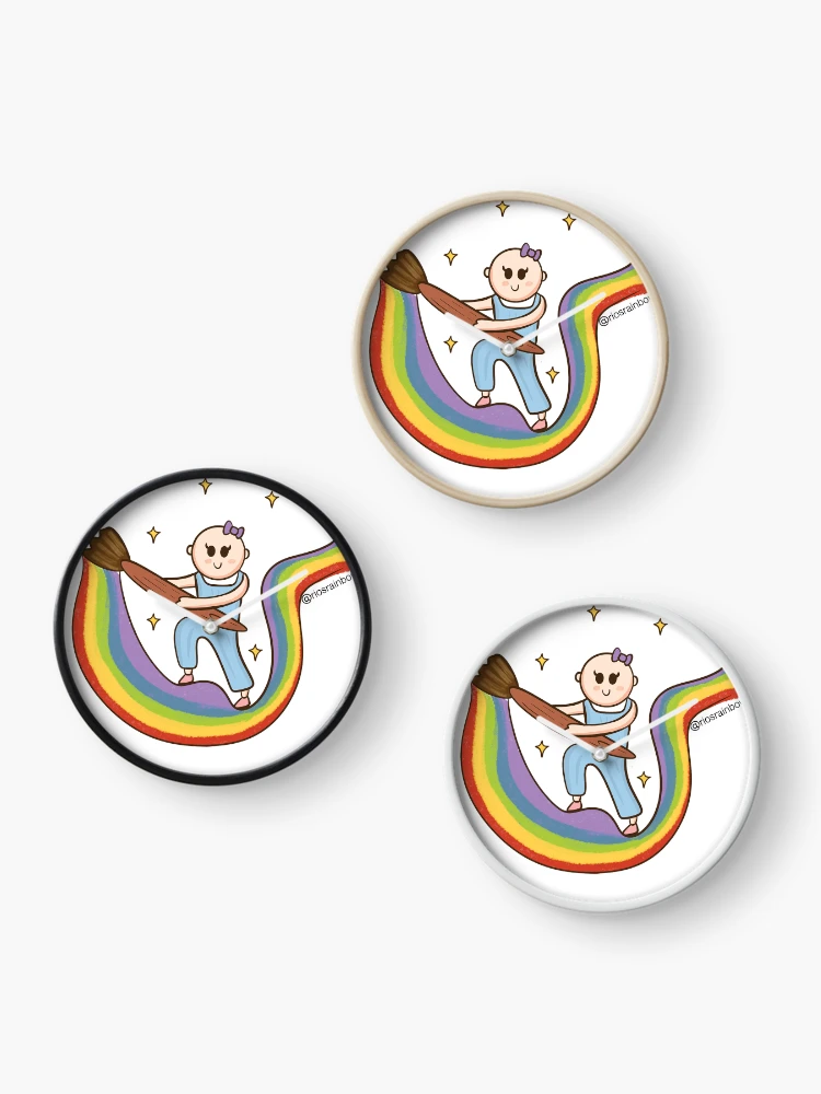 Thumbnail 3 of 4, Clock, Rainbow Painting Rio designed and sold by RiosRainbowOrg.