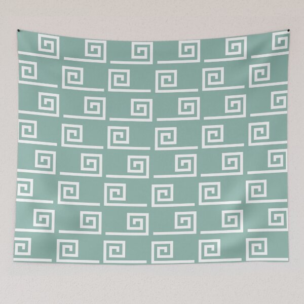 Item preview, Seafoam and White Geometric Swirls designed and sold by BeJolley.