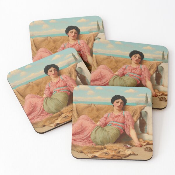 Item preview, The Quiet Pet , jw godward  "Girl with a beautiful transparent Summer pink Dress" John William Godward designed and sold by TeeARTHY.