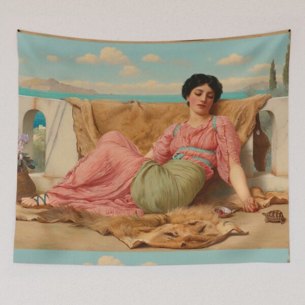Item preview, The Quiet Pet , jw godward  "Girl with a beautiful transparent Summer pink Dress" John William Godward designed and sold by TeeARTHY.