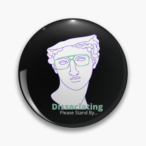 Item preview, Dissociating - Please Stand By... (White) - Geek Statue, Greek Bust, Nerdy Glasses, Coping Mechanisms designed and sold by Quirkdom.
