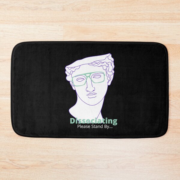 Item preview, Dissociating - Please Stand By... (White) - Geek Statue, Greek Bust, Nerdy Glasses, Coping Mechanisms designed and sold by Quirkdom.