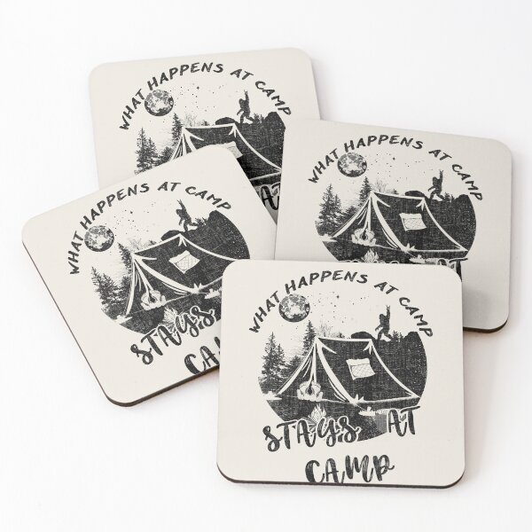 Item preview, What happens at camp stays at camp – Funny camping quote  designed and sold by yococo.