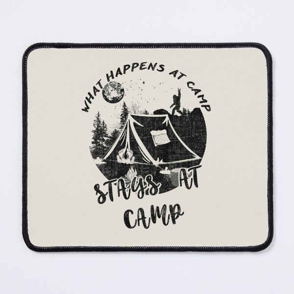 Item preview, What happens at camp stays at camp – Funny camping quote  designed and sold by yococo.