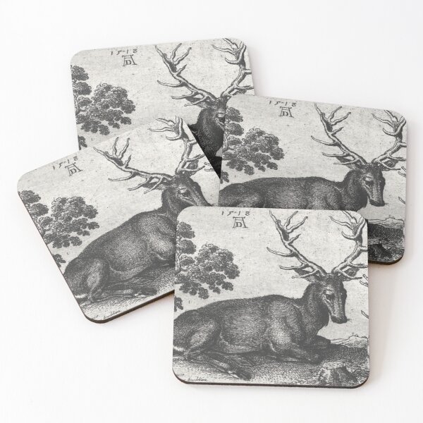Item preview, A stag lying after durer Sticker gazelle sticker famous classic art  designed and sold by Golido.