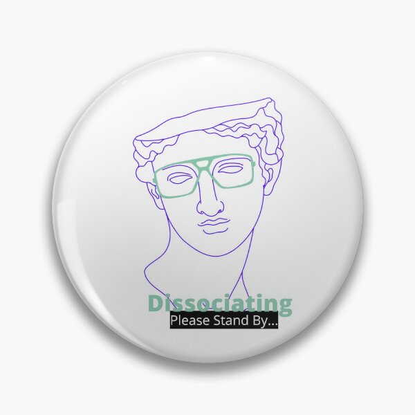 Item preview, Dissociating - Please Stand By... (Transparent) - Geek Statue, Greek Bust, Nerdy Glasses, Coping Mechanisms designed and sold by Quirkdom.