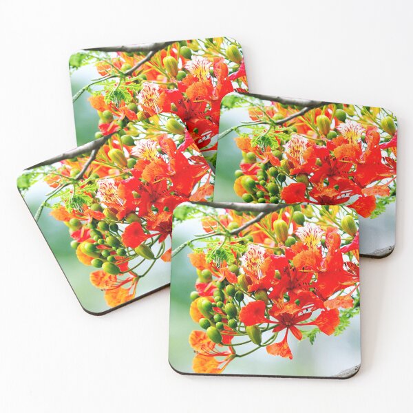 Item preview, FLORA #3 – Hanging Blossoms in Red Orange designed and sold by DEL-Productions.
