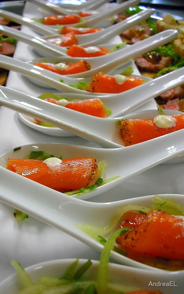"Hors d'œuvre Smoked Salmon Christchurch NZ" by AndreaEL Redbubble