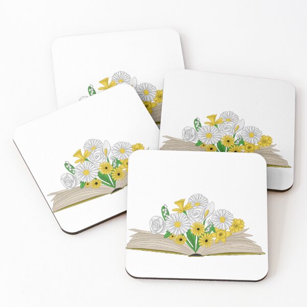 Item preview, Copy of Open Book with Yellow and White Flowers (white background) designed and sold by an-open-book.