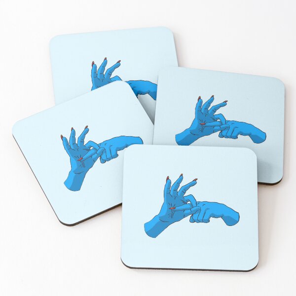 Item preview, Raw Dog Nails: Sex Hands / with background / blue designed and sold by Lauren Paulus.