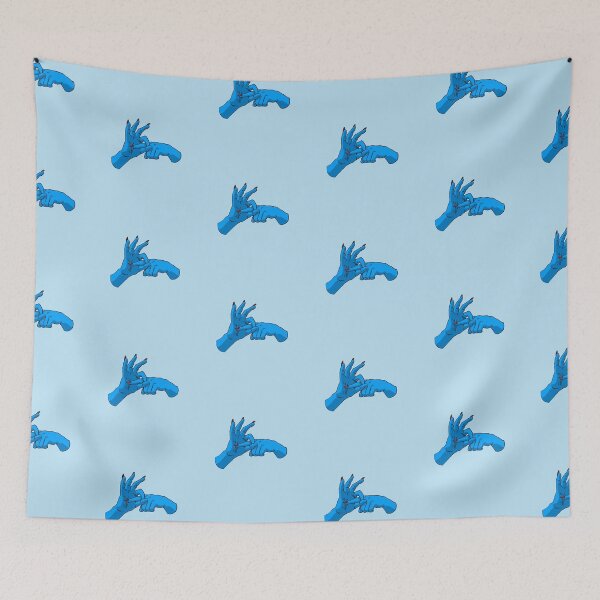 Item preview, Raw Dog Nails: Sex Hands / with background / blue designed and sold by Lauren Paulus.