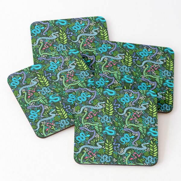 Item preview, Slithering Snakes - Blue & Green designed and sold by monitdesign.
