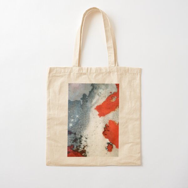 Aged Red & Grey Cotton Tote Bag