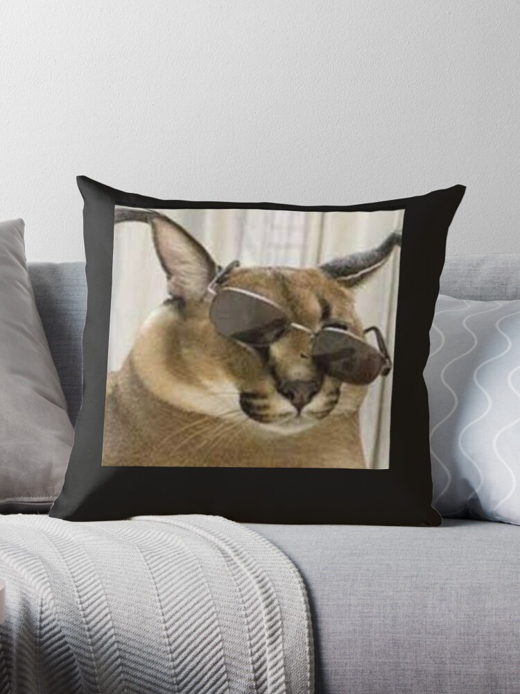 Big Floppa Cat Meme Throw Pillow for Sale by momshow