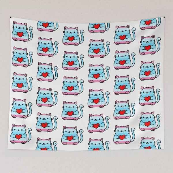Item preview, Transmasculine Pride Flag Kitty designed and sold by ilexdesigns.