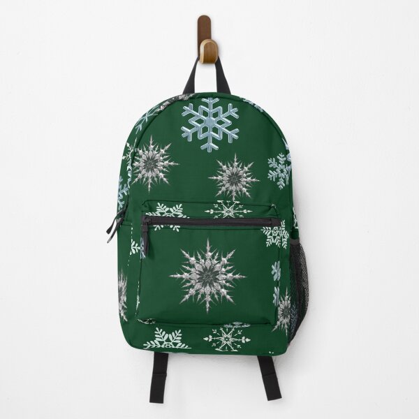 Item preview, Snowflakes on green background, regular grid design. designed and sold by imyournightmare.