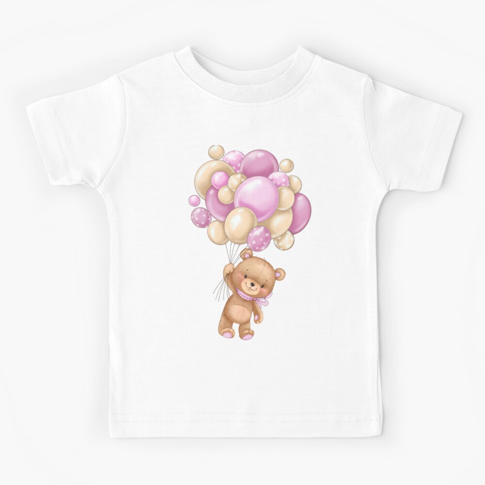 Bear With Pink Balloons | Kids T-Shirt