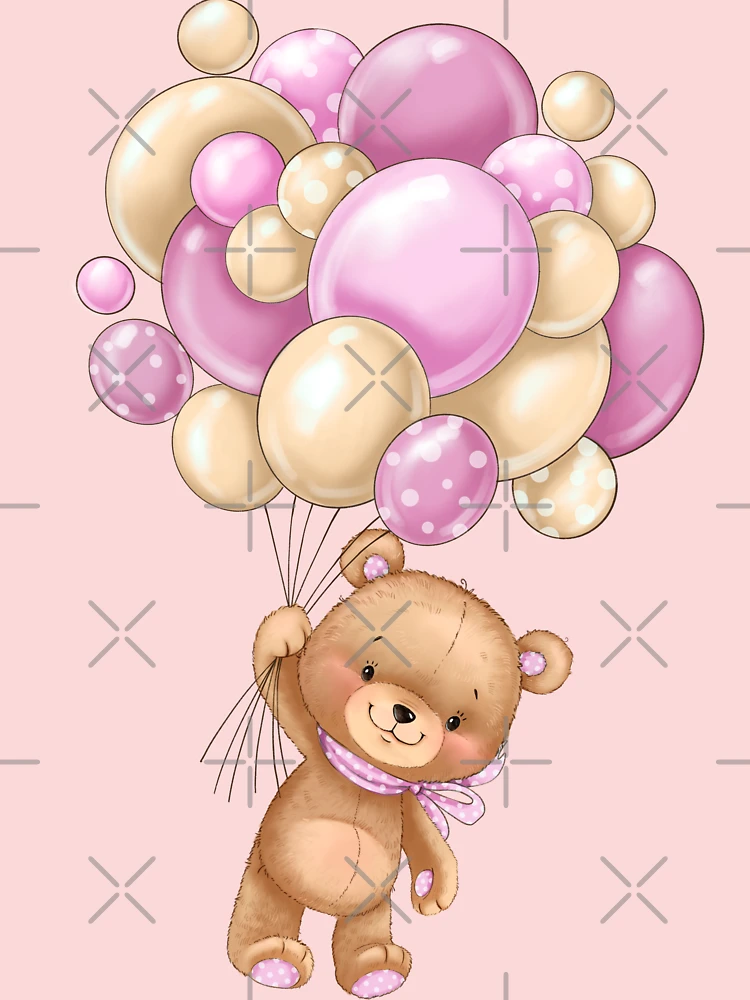 Teddy with pink balloon