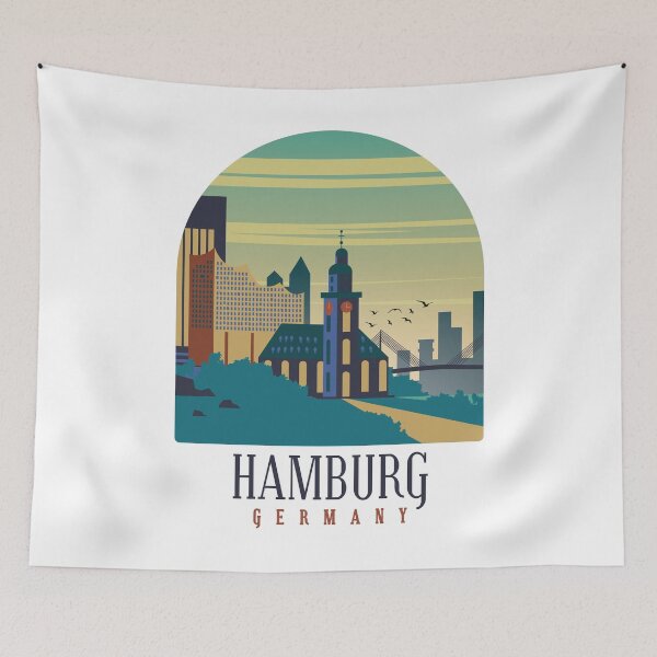 Item preview, Hamburg Germany Skyline designed and sold by Hoiho Adventure Shirts.