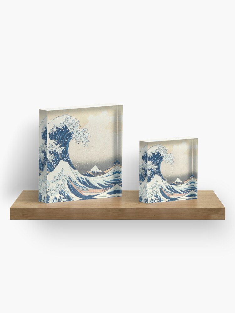 Alternate view of The great wave Acrylic Block