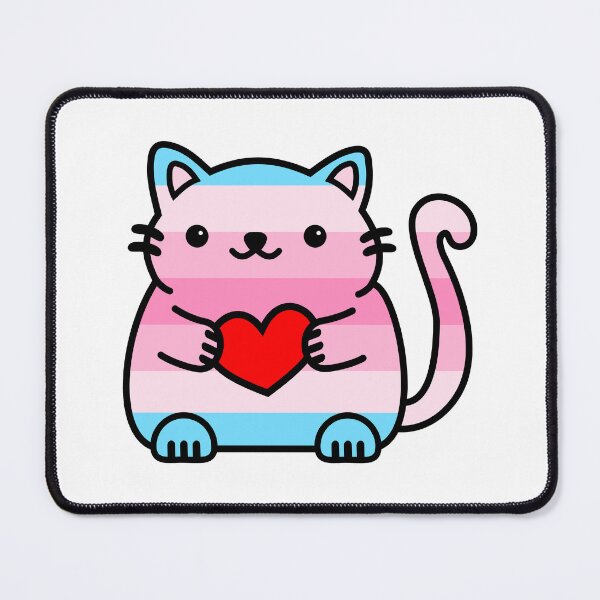 Item preview, Transfeminine Pride Flag Kitty designed and sold by ilexdesigns.