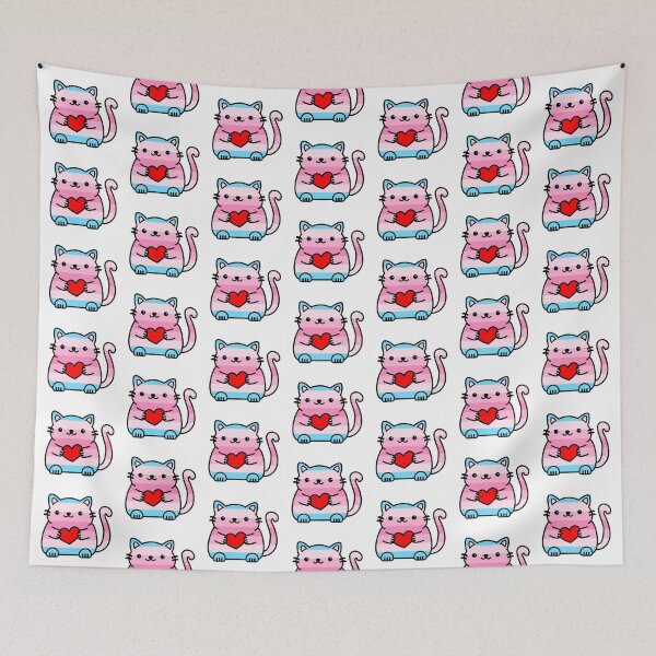 Item preview, Transfeminine Pride Flag Kitty designed and sold by ilexdesigns.