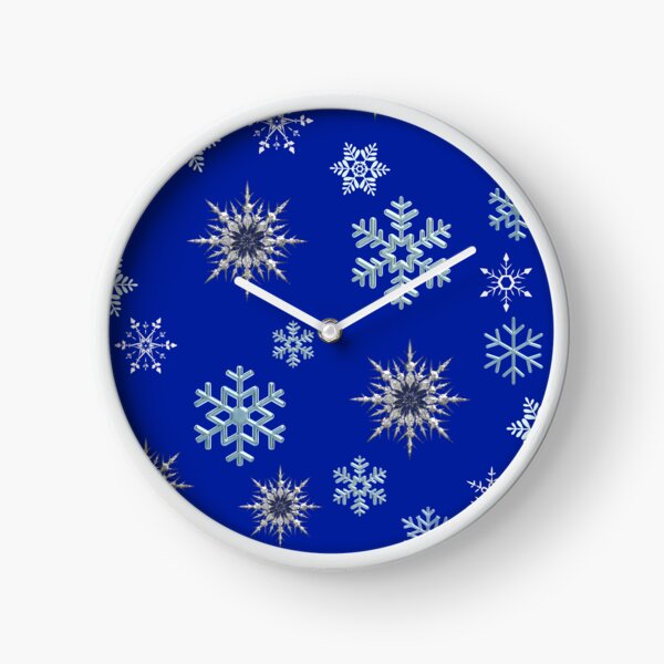 Aperçu de l'œuvre Flocons de neige sur fond bleu royal, grille régulière. créée et vendue par imyournightmare.