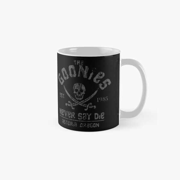 The Goonies - Never Say Die - Grey on Black Classic Mug