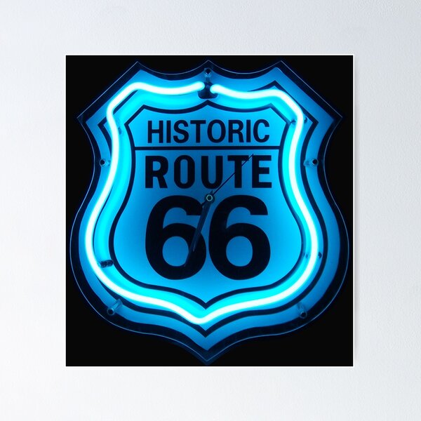 Item preview, Historic Route 66 Blue Neon Sign  designed and sold by ChristinasMess.