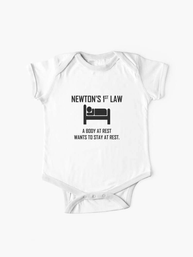 Body Bebe Premiere Loi De Newton Blague De Physique Drole Par The Elements Redbubble