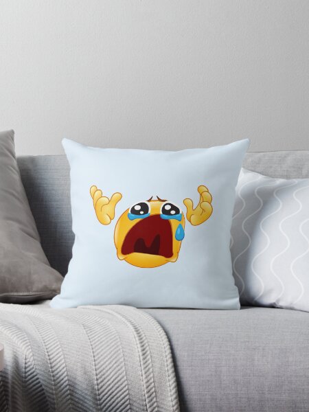 Noooooooo Teared Up Emoji Pillow for Sale by sooperfish Redbubble