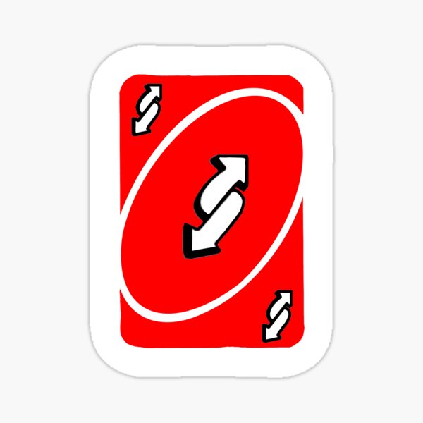 "Red Uno Reverse Card" Sticker for Sale by PinknLethal | Redbubble