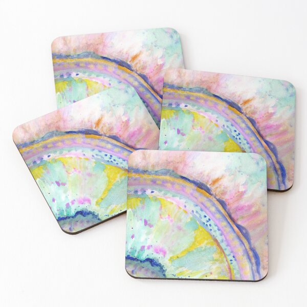 Item preview, Geode Slice Watercolor Pink Blue Calming Abstract Painting designed and sold by JoanneHerrmann.