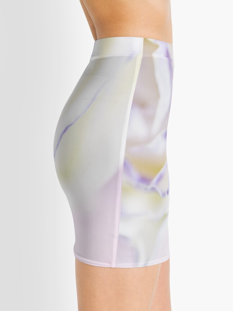 Alternate view of white rose with purple tips Mini Skirt